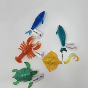 Sea Creatures Set of 5 Dolphin Shark Sting Ray Turtle Lobster